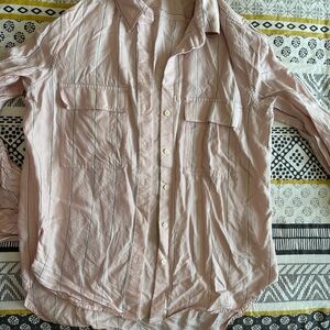 Babaton Light Pink Striped Button Up